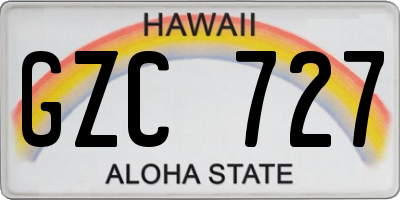 HI license plate GZC727