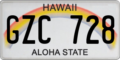 HI license plate GZC728