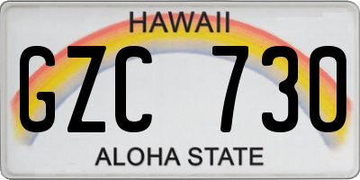 HI license plate GZC730