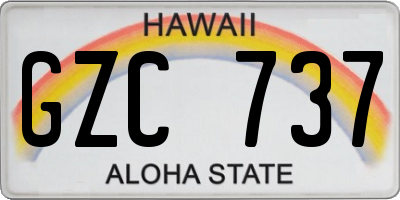 HI license plate GZC737
