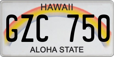 HI license plate GZC750