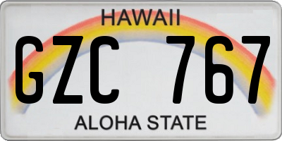 HI license plate GZC767