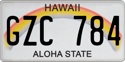 HI license plate GZC784