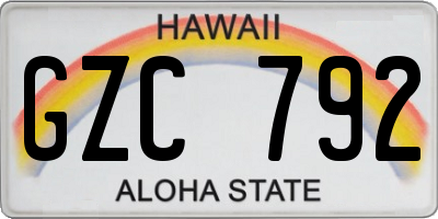 HI license plate GZC792