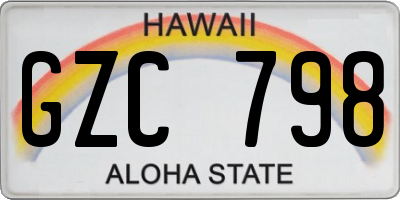 HI license plate GZC798