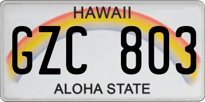 HI license plate GZC803