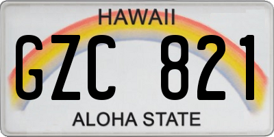 HI license plate GZC821