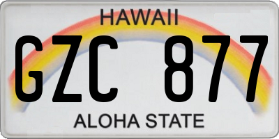 HI license plate GZC877