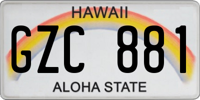 HI license plate GZC881