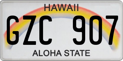 HI license plate GZC907