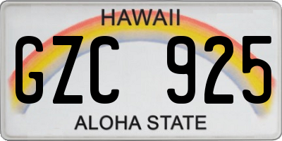 HI license plate GZC925