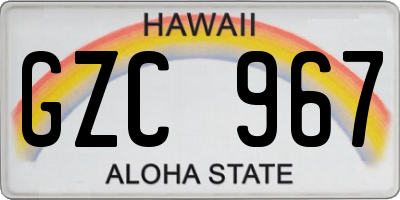 HI license plate GZC967