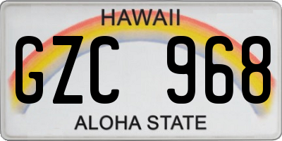 HI license plate GZC968