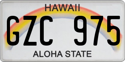 HI license plate GZC975