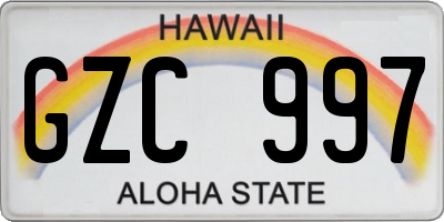 HI license plate GZC997
