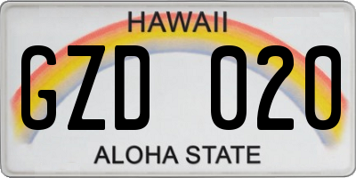 HI license plate GZD020