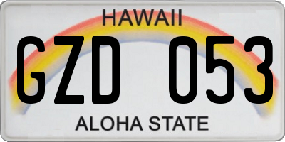 HI license plate GZD053