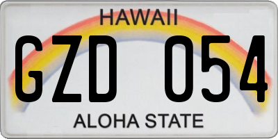 HI license plate GZD054