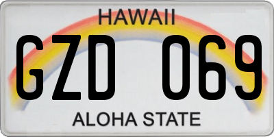 HI license plate GZD069