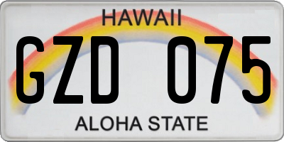 HI license plate GZD075