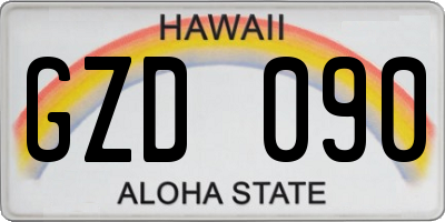 HI license plate GZD090