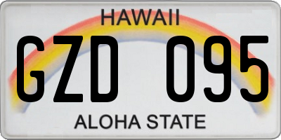 HI license plate GZD095