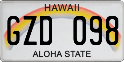 HI license plate GZD098