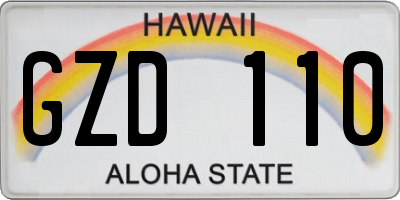 HI license plate GZD110