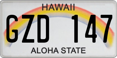 HI license plate GZD147