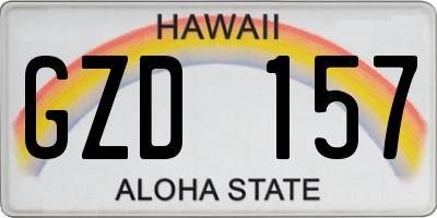 HI license plate GZD157