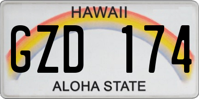 HI license plate GZD174