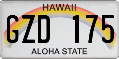 HI license plate GZD175