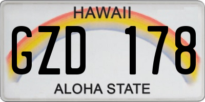 HI license plate GZD178