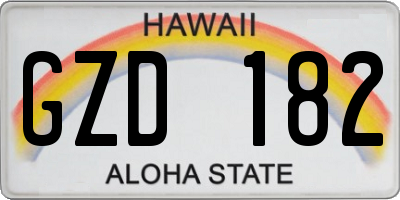 HI license plate GZD182