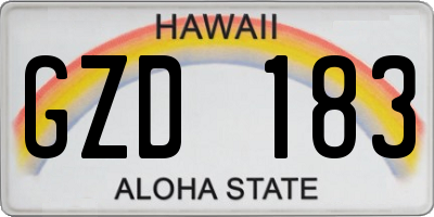 HI license plate GZD183