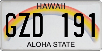 HI license plate GZD191