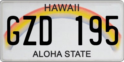 HI license plate GZD195