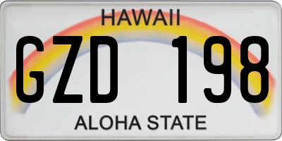HI license plate GZD198