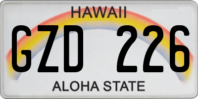 HI license plate GZD226