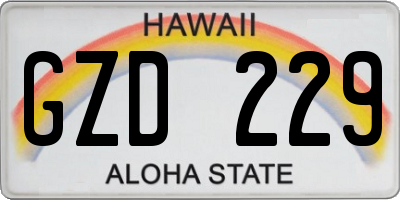 HI license plate GZD229