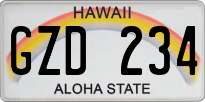 HI license plate GZD234