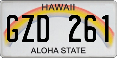 HI license plate GZD261