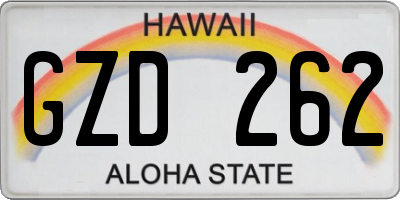 HI license plate GZD262