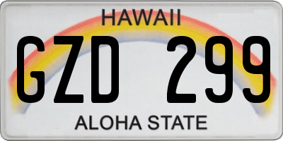 HI license plate GZD299