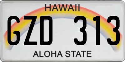 HI license plate GZD313