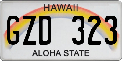 HI license plate GZD323