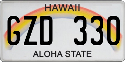 HI license plate GZD330