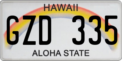 HI license plate GZD335