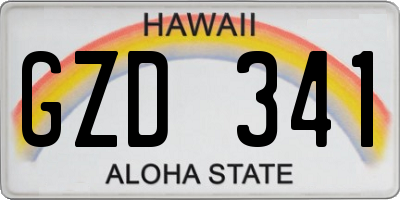 HI license plate GZD341