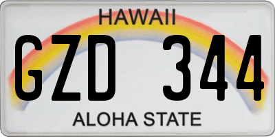 HI license plate GZD344